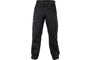 Black Hammer Mens Combat Work Trousers Cargo Pants Multi Pockets Joggers Reinforced Seams Tradesman Warehouse Survival Black