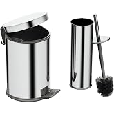 Aqua Bagno Basic Set - Klozet Fır&ccedil;ası + &Ccedil;&ouml;p Kovası 3 L, 2 Par&ccedil;a, Parlak Krom Paslanmaz | 35.99.89.01.01