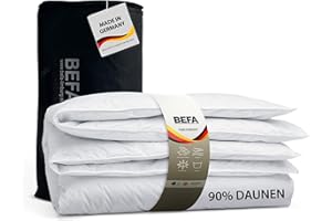 ‎BEFA NATUR BEFA NATUR Down Duvet, Made in Germany, 135 x 200 cm, 90% Down and 10% Feathers, Summer Duvet, Suitable for Allergy Sufferers (Nomite), Oeko-Tex 100 Class 1 Certified, EN Standard 12934, Downpass