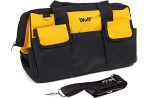 Wolf Heavy Duty 19" Tool Bag with Shoulder Strap, Zipped DIY Storage Carry Case Holdall (470mm)