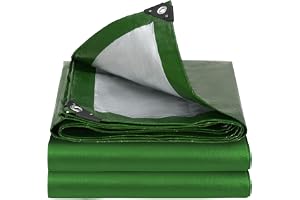 Velway Presenning, vattentät, slitstark – 3 m x 4 m, 100 gsm presenningsskydd med förstärkta öljetter, UV-skydd, plastfolie