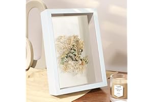 FAVORTALK Box Frames White Picture Frame - 8X10 Deep Shadow Box for Crafts Display Boxes for Pictures Flowers Tabletop or Wall (White430,Depth 3cm)