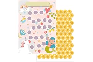 JEKA Lot de 10 Tableaux de récompenses pour Enfants - Motif : Monde Fantastique - avec Leurs Autocollants étoiles pour motiver Les Enfants aux tâches ménagères, aux devoirs, au brossage des Dents