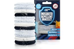 ‎ACTIVE ERA Active Era Mückenschutz Armband (12 Stk), Mückenabwehr Outdoor, Camping - Mückenarmband für Kinder & Erwachsene - Natürlicher Anti Mücken Schutz, Wasserfest, 10 Tage Schutz, 100% DEET frei - Modern