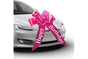 hurifeng Große Rote Schleife für Auto, Geschenkschleife 23 Zoll – Perfekte Dekoration für Geburtstagsgeschenke, Hochzeit, Auto, Fahrrad, und mehr – Wiederverwendbar mit Zugschnur (Rosa)