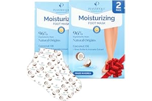 PLANTIFIQUE Mascarilla Pies Hidratante Coreana, 2 Pares - Calcetines Hidratantes para Pies Secos y Agrietados - Foot Mask