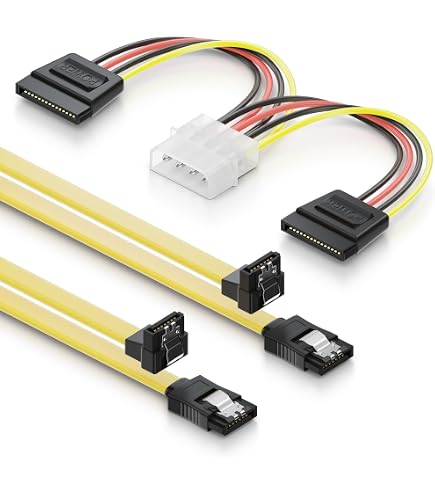 Herfair 3x 50c SATA III Cable in Set S-ATA 3 Data Cable – HDD SSD