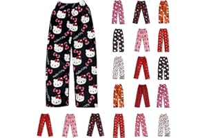 CHNNAMZU Pantalon Pyjama Femme Homme Enfant - Flanelle Bas de Pyjama Polaire Chaud Doux et Confort Anime Cartoon Y2K Kawaii Décontracté la Maison Loungewear Pants Vêtements de Nuit Pantalons de Pyjamas