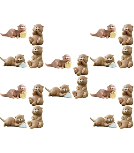 Pinenjoy 12 Stück Mini-Walross-Figuren - Braune Meerestier-Figuren Für Deko, Feengarten, Aquarium, Kuchen (ca. 2-3 Cm)