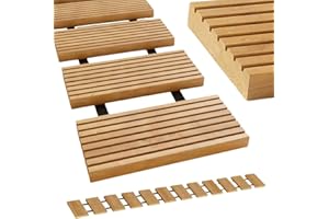 holz4home® Rollweg Aus Lärche 35 cm | Einfach Ausrollen | Witterungsbeständig, schnell trocknend und Stabil | Besonders rutschfeste Oberfläche durch Riffelung