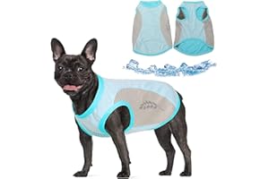 KIPETTO Hunde Kühlweste Leichte Hunde Eiskühlende T-Shirts mit Reflektorstreifen Welpen Sommer Atmungsaktive Kleidung, L