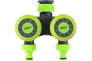 KINZO Mechanical double tap timer - 5 to 120 minutes watering.