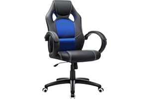 SONGMICS Poltrona Girevole Sedia Direzionale Ergonomica da Ufficio Studio Regolabile con Rotelle OBG56L