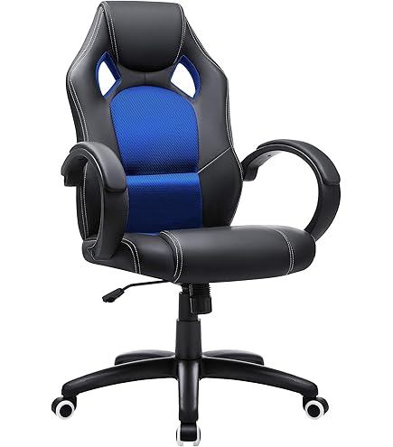 Sedia Gaming Ergonomica - Pelle PU, Blu/Nera, Altezza Regolabile, Braccioli - Foto 9