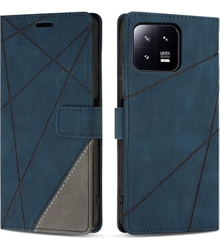 Casecond Leder Flip Case Für Xiaomi 13 5G – Mit RFID-Schutz, Magnet-Kickstand & Kartenfächern, Blaugrünes PU-Leder