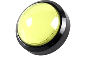 EG STARTS 4 Pouces 100mm Big dôme 12V LED Lumineux des Boutons poussoirs avec Micro pour Arcade Machine Jeux vidéo Pièces (Jaune)