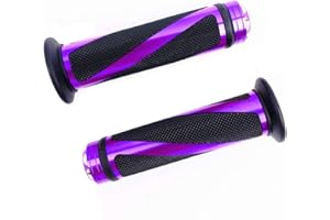 SFONIA 2pcs Poignées de Guidon Poignée Moto 22MM 7/8" en Caoutchouc Anti-dérapant Universel pour Moto Scooter Quad Cruiser Off Road (Violet)