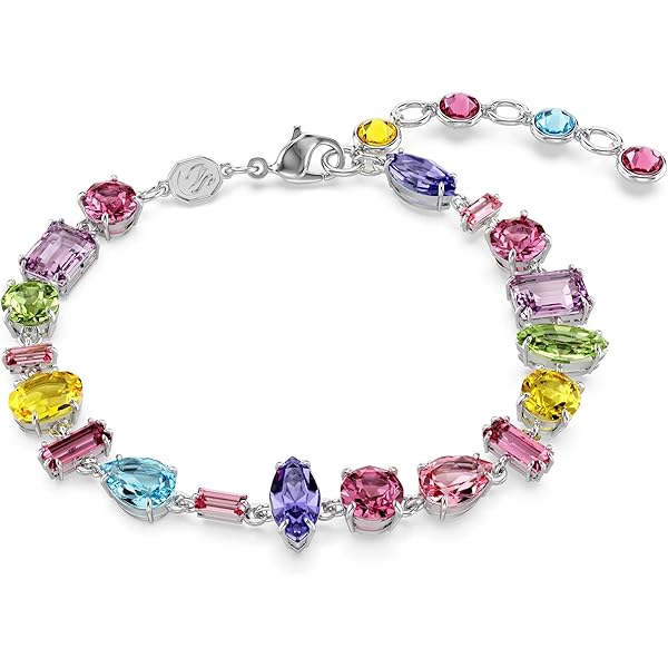 RIZILIA Bracciale Tennis In Oro 18K Placcato Con Strass Multicolor - Gioiello Regalo Elegante - 2