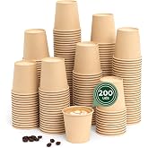 MAXI PRODUCTS Kraft Disposable Coffee Cups - Paper Cups - Disposable Catering Cups - Takeaway Coffee Cups - Suitable for Hot