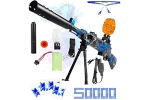 AZJ Gel Blaster Gun Toy for Kids - Premium Quality with New Manual & Automatic Fire - Play on Rechargeable Battery with & Googles - 7-8 mm Luminous Balls (Snipers, K95 Craffti)