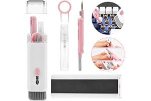 ‎FOHYLOY FOHYLOY Reinigungsbürste für Tastatur, 7-in-1 Tastatur Reinigungsbürsten Kit, Multifunktionales Elektronik-Reiniger-Kit, Entstaubung Werkzeug für Computer Kabelloser Kopfhörer Ohrhörer Laptop (Rosa)