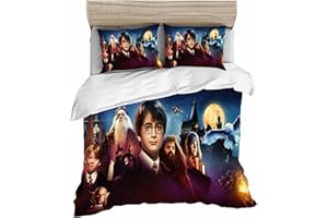 Doiicoon Harry Poter Bed Linen 135 x 200 cm Children's Duvet Cover Pillowcase Bedding Set Reversible Hogwarts Cotton (7.140 x 210 cm)