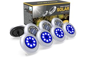 PUNCOOLS Solar Lights Outdoor Garden,8 Pack Solar Ground Lights,Waterproof Solar Garden Lights for Lawn Pathway Yard Landscape Walkway(Blue White)