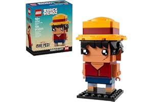 LEGO One Piece 40799 - Figurine de Monkey D. Luffy BrickHeadz - Collector pour Les Fans de Manga - Idée Cadeau pour Filles et garçons à partir de 8 Ans