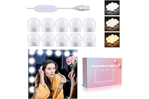 Akynite Lampka LED do lustro makijażu, 10 trybów kolorów i 10 poziomów jasności, oświetlenie do toaletki