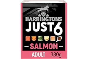 Harringtons Just 6 Complete Grain Free Hypoallergenic Salmon & Veg Wet Adult Dog Food 380g (Pack of 8) - In A Tasty Gravy
