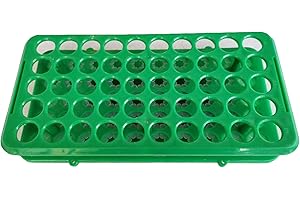 MUHWA Plastic Test Tube Stand with Silicone Pad Tube, 50 Positions 18mm Centrifuge Tube (Green)