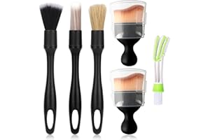 MOSTFUN 6 Pièces Pinceau Detailing Auto, Pinceau Nettoyage Voiture Interieur, Brosse Nettoyage Voiture, pour Sièges, Moteur, Tableau de Bord, Bouches Daération, Voiture Intérieur