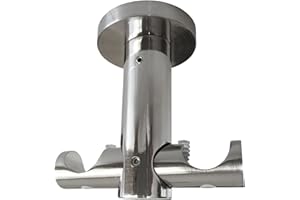 DEKOBASE Träger Deckenmontage Deckenträger Dachschräge 2 läufig, Edelstahl-Optik, für 20 mm Rundrohre