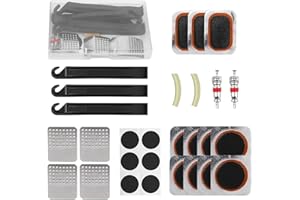 Azwood Bicycle tyre repair kit, bicycle tube repair kit, bicycle tyre patch kit, tyre repair set for cyclists, motorcycles, BMX off-road vehicles, inflatable rubber