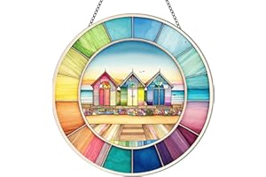 MATIHAY Color Wheel Beach House Window Hangings Acrylic Hanging Ornaments, Artist's Color Wheel Wall Art Decor, Homecoming Birthday Gifts for Daughter Mom Grandma (Large)