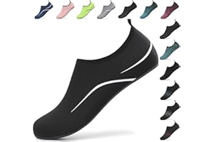 BARFULKER Buty do Wody, Damskie Buty Kąpielowe, Męskie Szybkoschnące Buty do Pływania, Lekkie Buty Plażowe, Antypoślizgowe Buty do Wody, Buty Boso dla Mężczyzn, Kobiet Czarny 42 EU