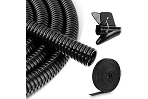JAHOMFAI Tubo Flexible para Cables Eléctricos, Corrugado para Cables Eléctricos para organización de Cables en TV, Ordenador, Hogar, Oficina y Jardín. Protege Los Cables de Perros y Gatos.