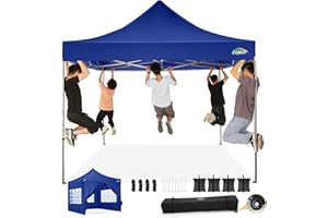 COBIZI Tonnelle Pliante 3x3 Tonnelle de Jardin Imperméable pour Exterieur, avec 4 Parois Latérales, Protection UV, Heavy Duty Tente de Jardin 3x3, Bleu foncé