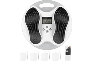DANCESPOT Durchblutungs-stimulator Beine und Füße, Verbessert die Fußdurchblutung und Neuropathie, Bekämpft Knie- und Beinschmerzen, EMS Fussmassagegerät Elektrisch Durchblutungsstimulator mit 4 TENS Pads