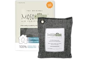 Moso Natural Una Bolsa de purificadora de Aire - Eliminador de Malos olores para los Coches, armarios, baños y áreas de Mascotas. 200-G Negro