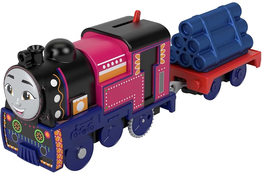 Thomas and Friends Motorized Toy Train Ashima Battery-Powered Engine with Cargo Car for Pretend Play Preschool Kids Ages 3+ Years, HMC22