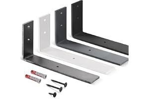 HOLZBRINK metallhylla, fäste för vägghyllor, DIY-hylla Svart, fäste 250x100x40 mm, 1 st, HLR-L-250-9005