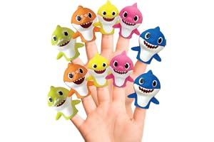 Ginsey Nickelodeon Baby Shark 10 Pc Finger Puppet Set - Party Favors, Educational, Bath Toys, Story Time, Beach Toys, Playtime