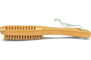 GranNaturals Wooden Nail Brush - Nail Cleaner Tool for Fingernail, Toenail - Dry Clean Scrubber with Thick Bristles and Wood Handle - Manicure and Pedicure Supplies for Gardeners, Mechanics, Salon
