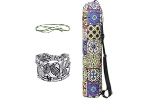 WANYIG Borsa Tappetino Yoga Tela Portatile Borsa Yoga Porta Tappetino Yoga Mat Bag con Cerniera, Fascia per Capelli, Striscia