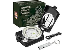 INMAKER Compass, Compass Hiking with Survival Whistle, Luminous Compass Gift for Kids, Apply to Outdoor Survival, Camping and Navigation
