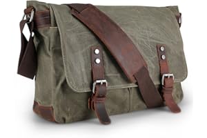 AIZBO Waterproof Messenger Bag - Men's Cross Body Canvas Shoulder Satchel Laptop Bag for 15 Inches, Large Size