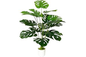 Zelihrdu Grande Plantas Artificiales Decorativas Tropic Árbol Artificial Realista Planta Falsa para Interior y Exterior Hogar Casa Baño Oficina Jardín Boda Decoración (75cm Verde Monstera)