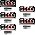 5Pcs 0.56 LED Display Digital Tube Clock Module 4 Digit LED 0.56 inch Display Time Clock Indicator Tube 7 Segments Double Dots TM1637 Red Color