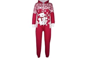 A2Z 4 barn barn unisex jultomten snögubbe pingvin ren tryck mjuk fleece onesie allt i en ålder 5-13 år